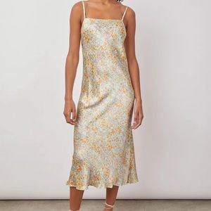 Satin Crepe Floral Dress